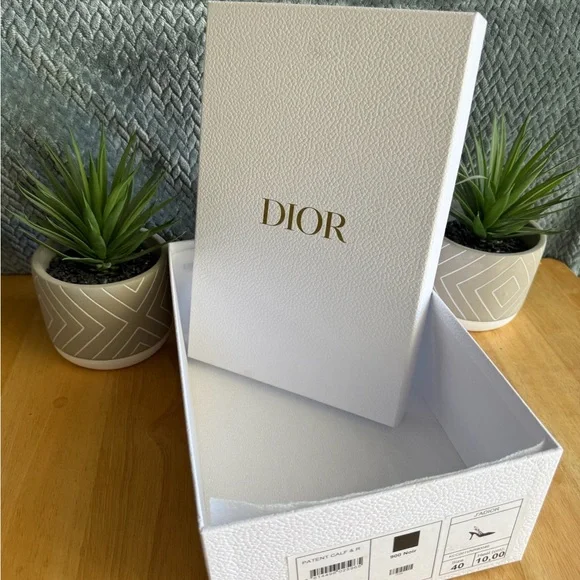 Dior | Shoes | Dior White And Gold Textured Shoe Box | Poshmark display picture 1
